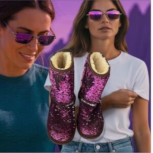 UGG Pink Sequin Winter Boots